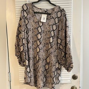 3/4 Sleeve Snakeskin Dress